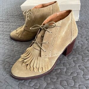 Madewell 1937 Fringe Suede Ankle Boots - yellow/tan